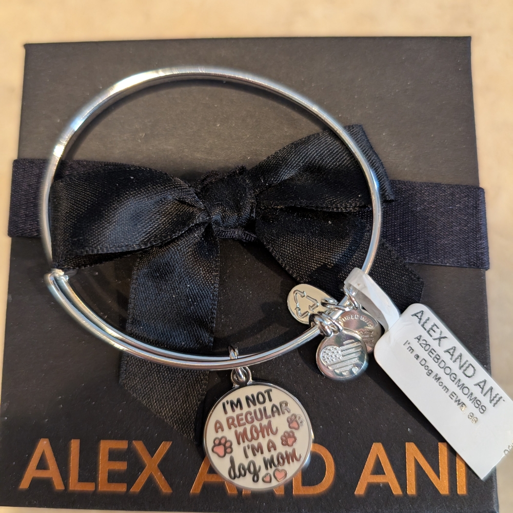 Alex and Ani Silver Dog Mom Bangle